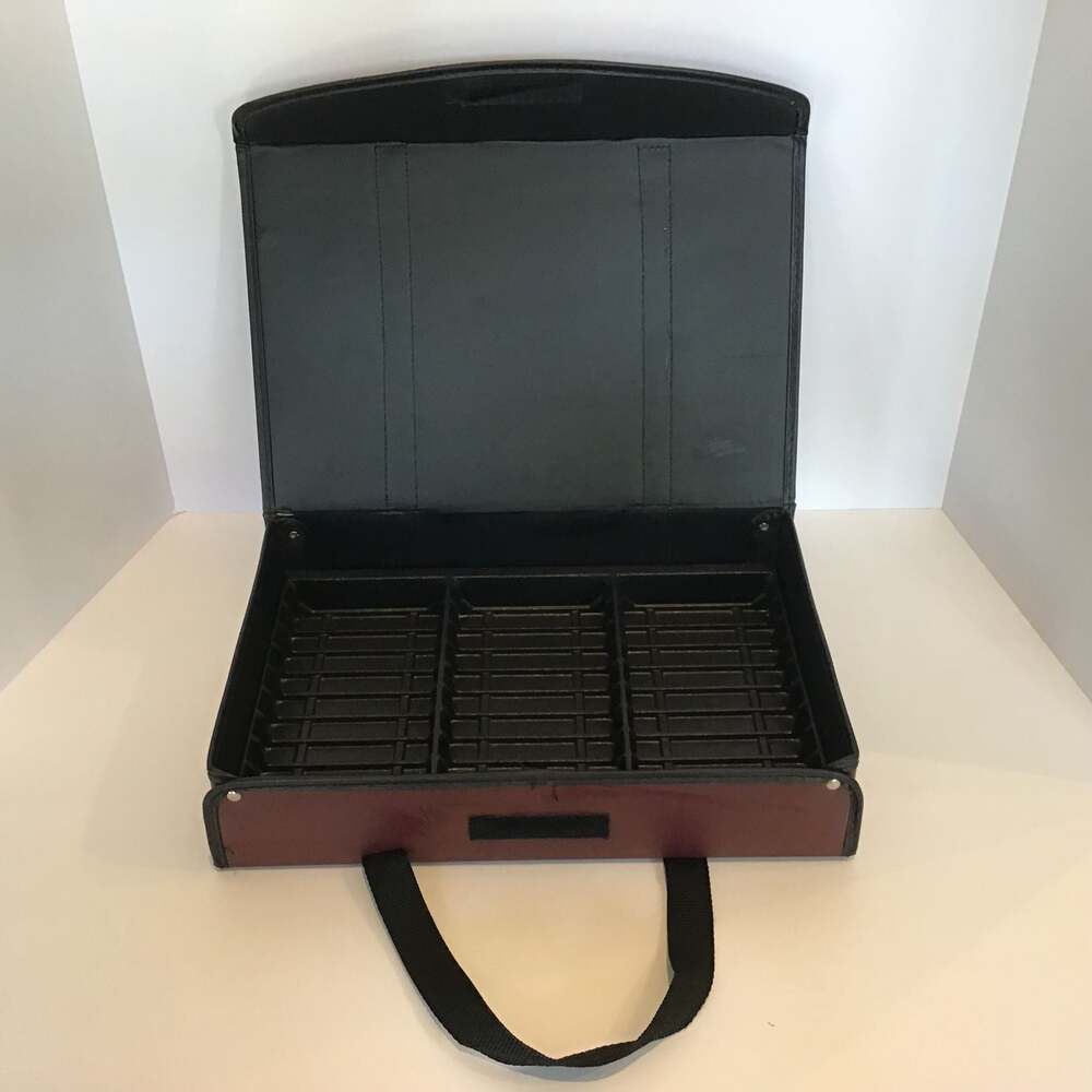 Vintage Double-Sided Cassette Tape Carrying Case Mahogany color and Black